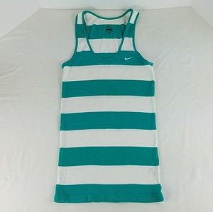 Nike Women Size Large Tank Top Shirt Green White